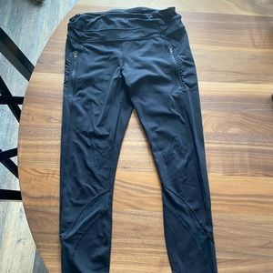 Lululemon leggings with zipper pockets and mesh details
